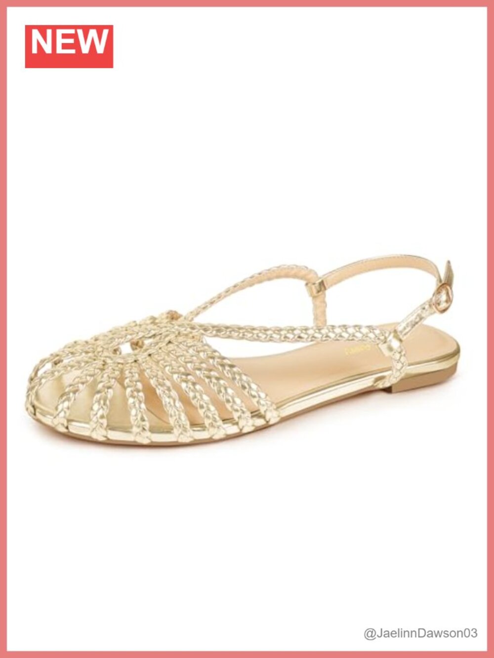 Women's Braided Flat Sandals with Memory Foam Insole - Slingback Gladiator
